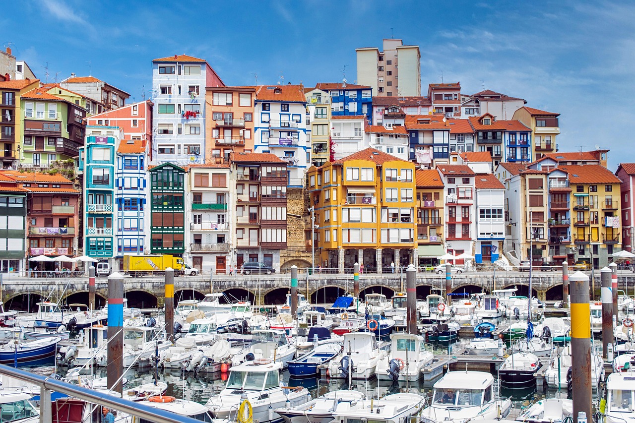landscape, port, boats, people, nature, buildings, darling, clouds, colorful, sea